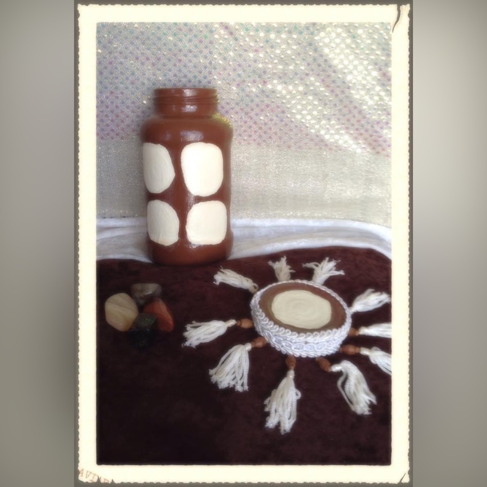 Hand Crafted Gingerbread Pillows &Upcycled Glass Jar &Bottle Set Heavenly Warmth - Picture 7 of 11